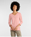 Women's L.L.Bean V-Neck, Three-Quarter-Sleeve, Alpine Blue, small image number 1