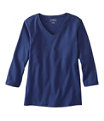 Women's L.L.Bean V-Neck, Three-Quarter-Sleeve, Alpine Blue, small image number 0