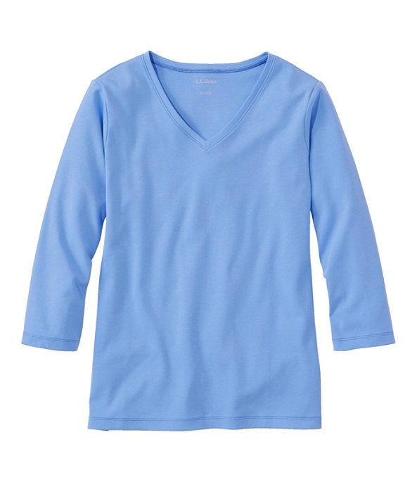 Women's L.L.Bean V-Neck, Three-Quarter-Sleeve, Brightwater Blue, large image number 0