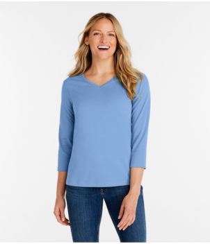 Women's L.L.Bean V-Neck, Three-Quarter-Sleeve