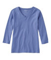 Interlock V-Neck 3/4-Sleeve, Larkspur, small image number 0