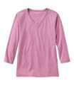 Women's L.L.Bean V-Neck, Three-Quarter-Sleeve, Iced Orchid, small image number 0