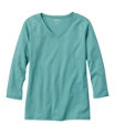 Women's L.L.Bean V-Neck, Three-Quarter-Sleeve, Silver Pine, small image number 0