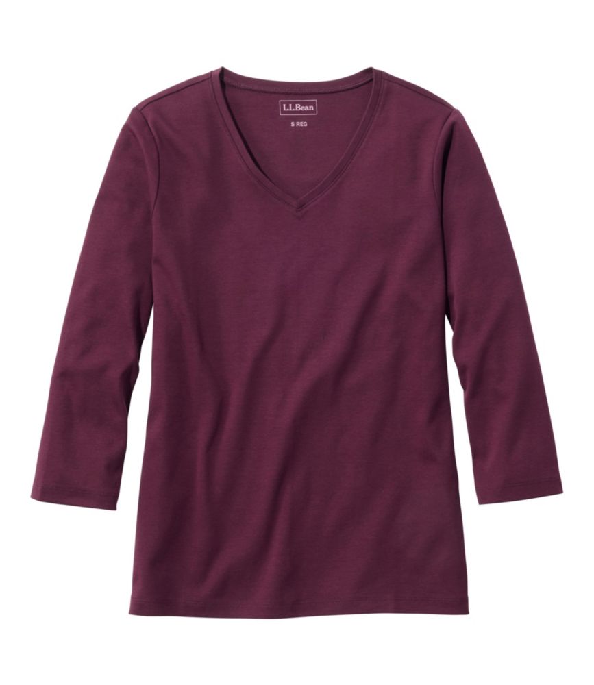 Women's L.L.Bean V-Neck, Three-Quarter-Sleeve