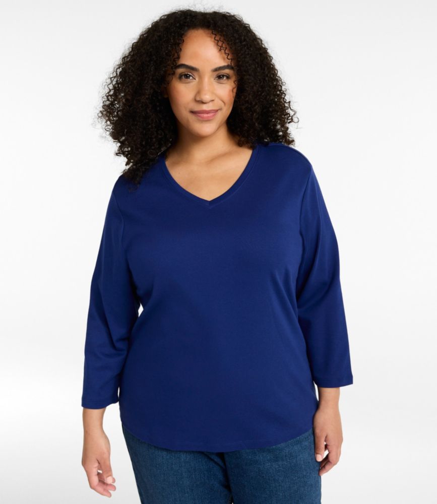Women's L.L.Bean V-Neck, Three-Quarter-Sleeve
