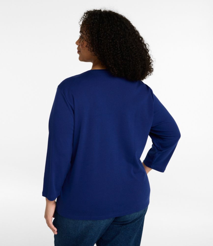 Women's L.L.Bean V-Neck, Three-Quarter-Sleeve