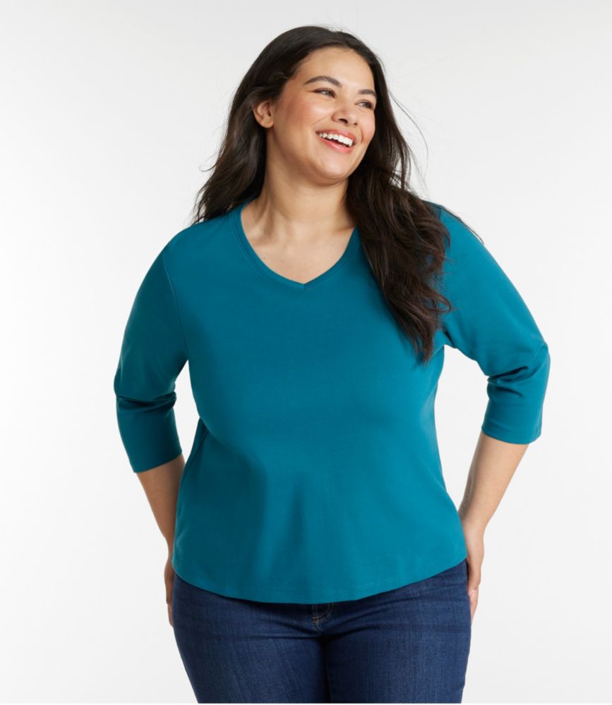 Women's L.L.Bean V-Neck, Three-Quarter-Sleeve