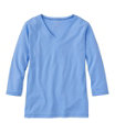 Interlock V-Neck 3/4-Sleeve, Brightwater Blue, small image number 0