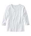 Women's L.L.Bean V-Neck, Three-Quarter-Sleeve, White, small image number 0