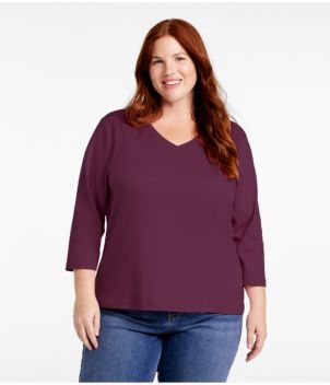 Women's L.L.Bean V-Neck, Three-Quarter-Sleeve