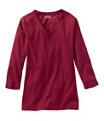 Women's L.L.Bean V-Neck, Three-Quarter-Sleeve, Dark Cranberry, small image number 0