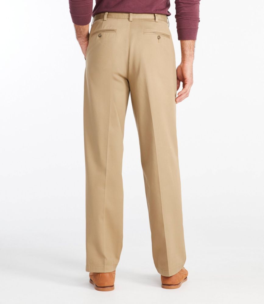 Men's Wrinkle-Free Double L® Chinos, Natural Fit, Hidden Comfort, Plain Front, Khaki, small image number 3