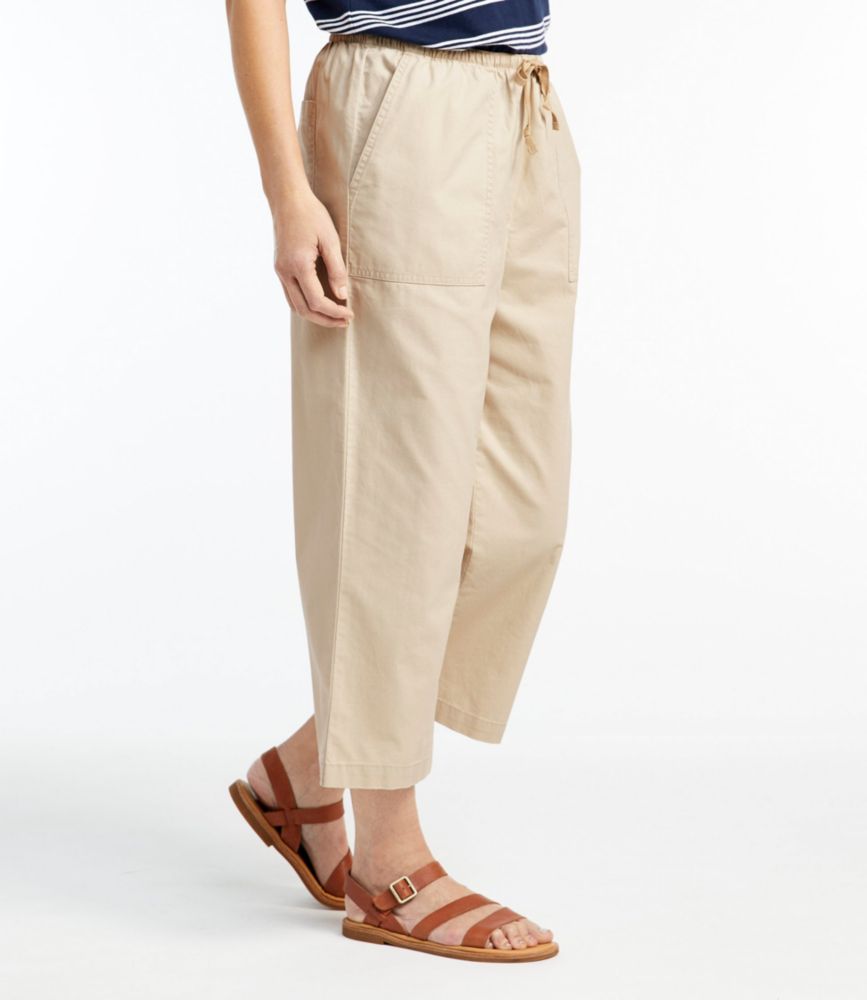 Women's Sunwashed Canvas Pants, Straight-Leg Crop, Antique White, small image number 4