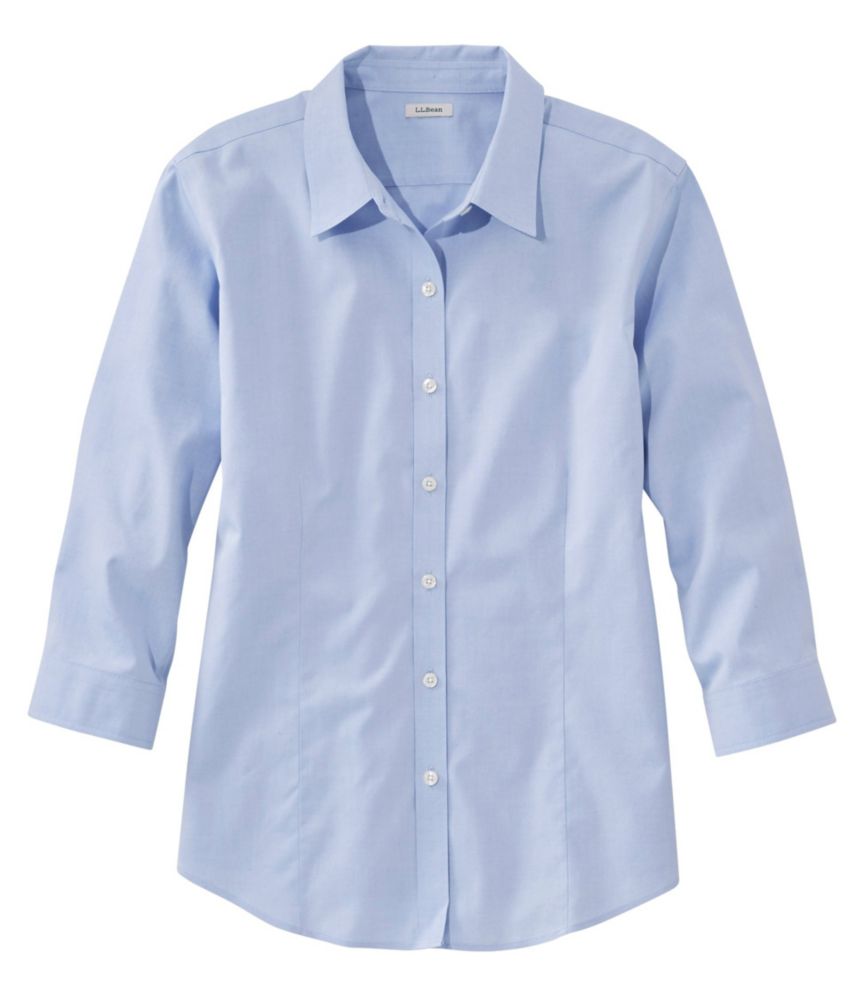 Women's Pinpoint Oxford Cloth Shirt, Three-Quarter Sleeve