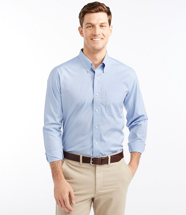 Wrinkle-Free Pinpoint Oxford Cloth Shirt, Blue, large image number 1