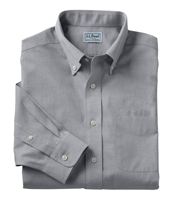 Wrinkle-Free Pinpoint Oxford Cloth Shirt, Charcoal, large image number 0