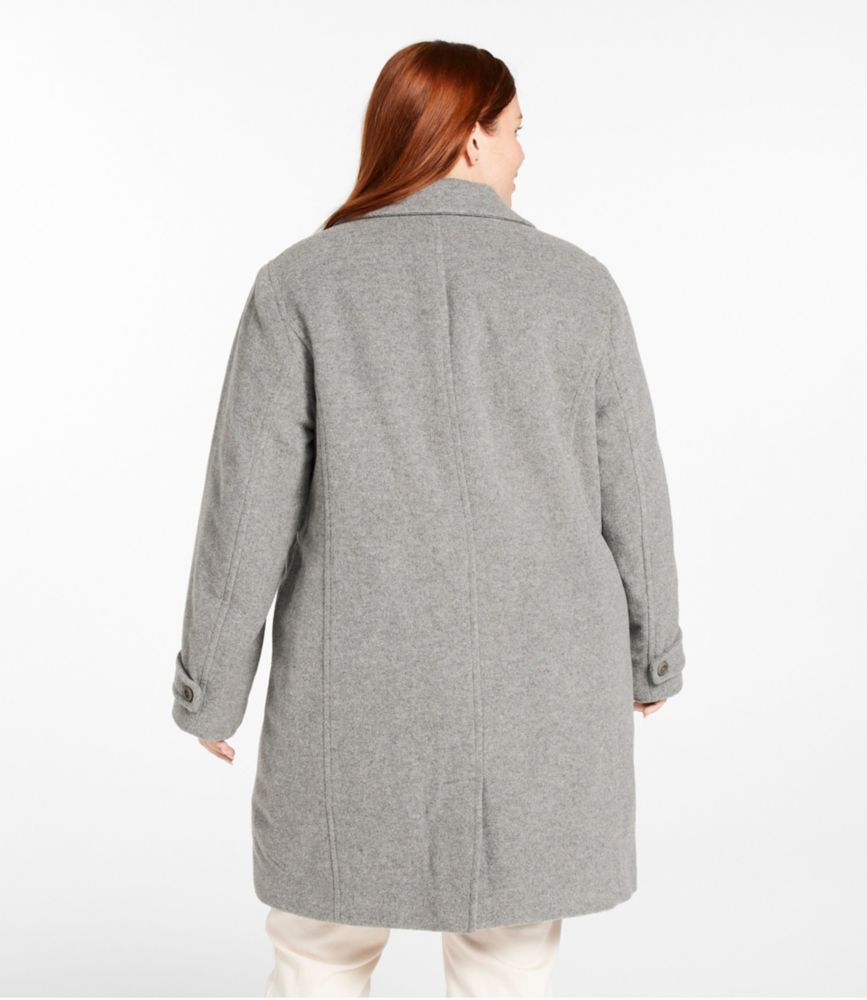 Women's Classic Lambswool Polo Coat, Three-Quarter, Light Gray Heather, small image number 3