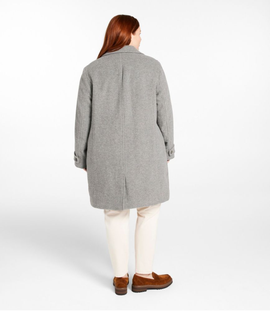 Women's Classic Lambswool Polo Coat, Three-Quarter, Light Gray Heather, small image number 5