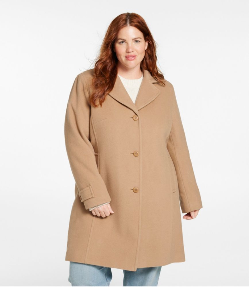 Women's Classic Lambswool Polo Coat, Three-Quarter Length