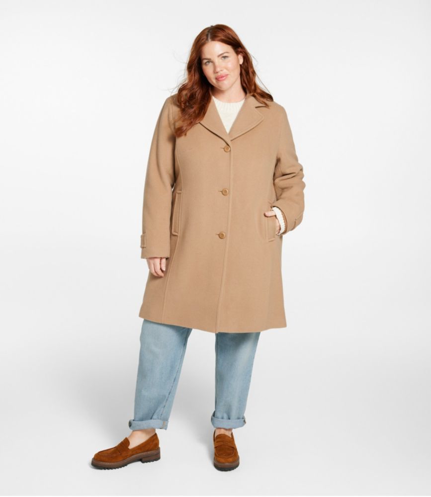 Women's Classic Lambswool Polo Coat, Three-Quarter Length