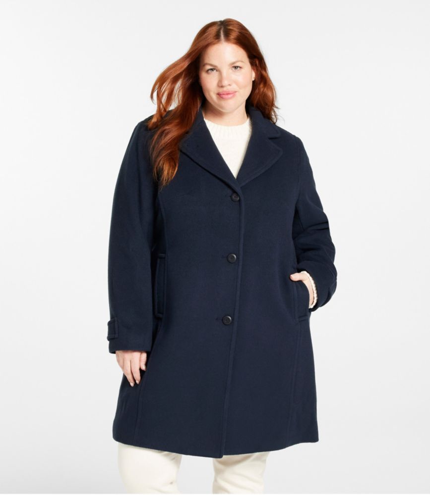 Women's Classic Lambswool Polo Coat, Three-Quarter Length