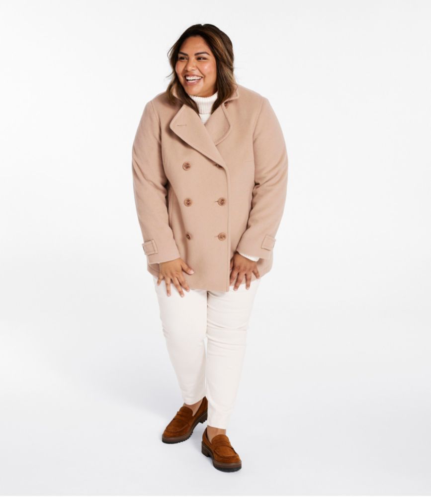 Women's Classic Lambswool Peacoat, Camel, small image number 4