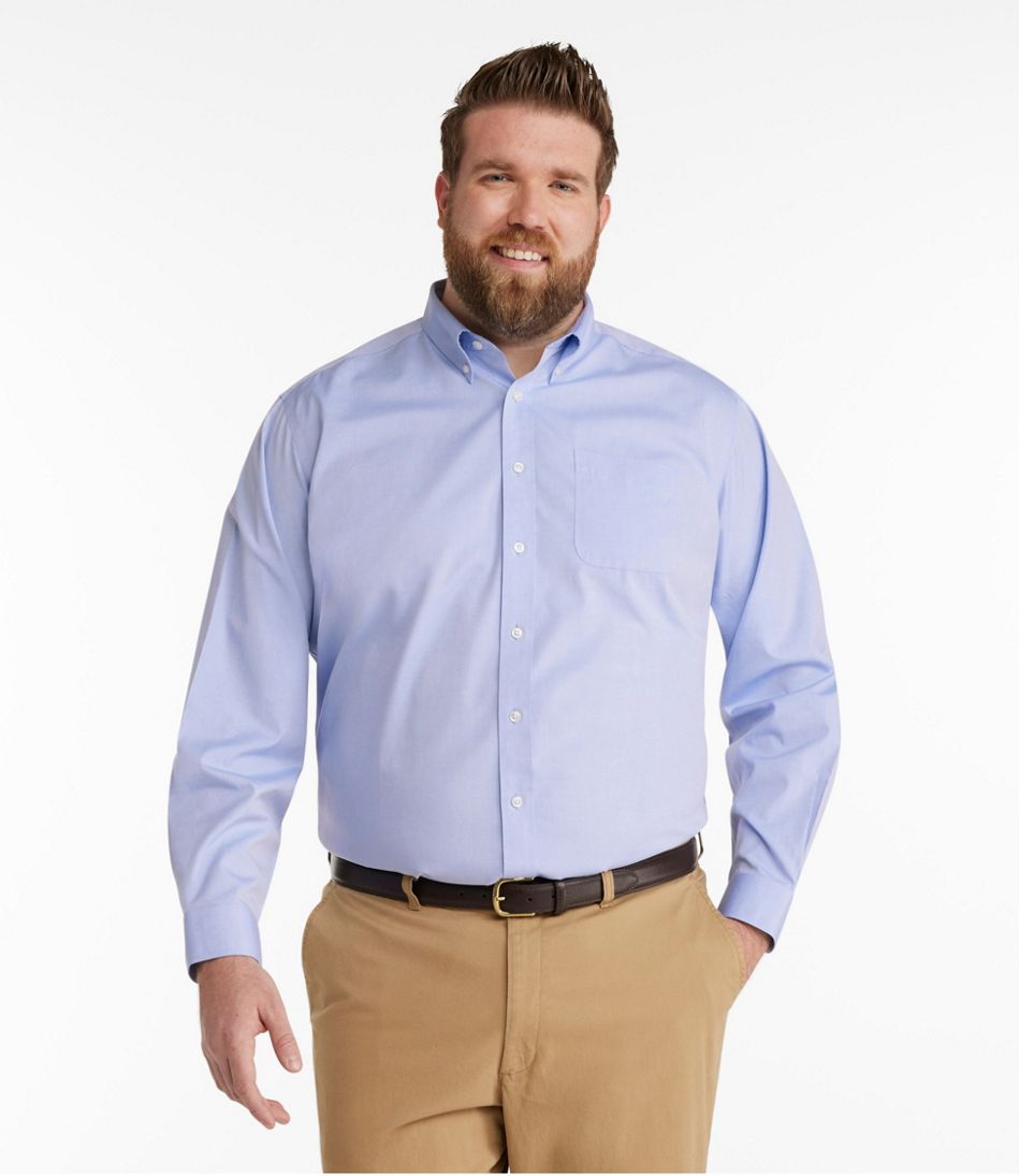 Men's Wrinkle-Free Pinpoint Oxford Cloth Button Down Shirt, Traditional Fit White 17x33, Cotton | L.L.Bean