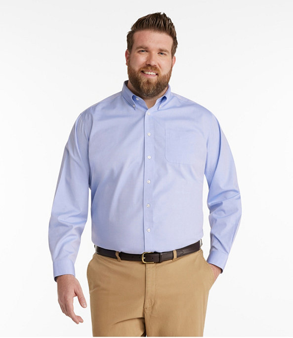 Wrinkle-Resistant Pinpoint Oxford Cloth Shirt, Neck Sizes, French Blue, large image number 3