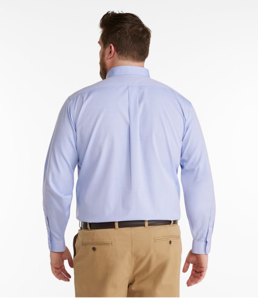 Men's Wrinkle-Free Pinpoint Oxford Cloth Shirt, Traditional Fit, White, small image number 5