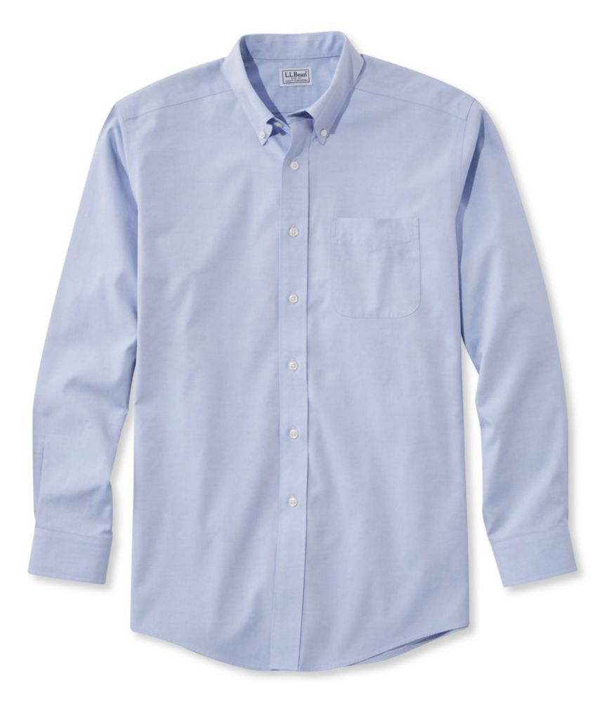 Men's Wrinkle-Free Pinpoint Oxford Cloth Shirt, Traditional Fit, Blue, small image number 6