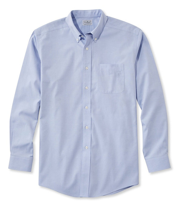 Wrinkle-Resistant Pinpoint Oxford Cloth Shirt, Neck Sizes, French Blue, large image number 5