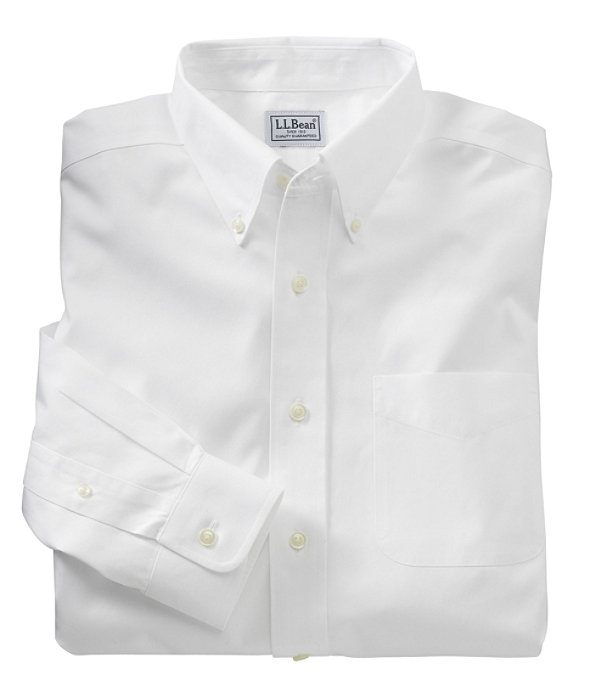 Wrinkle-Resistant Pinpoint Oxford Cloth Shirt, Neck Sizes, White, large image number 0