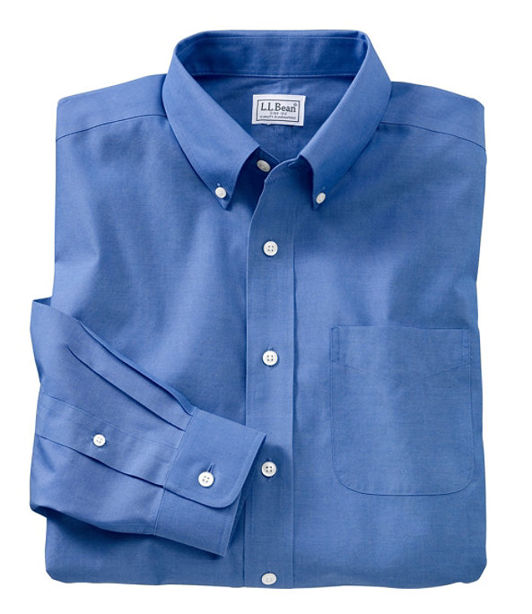 Wrinkle-Resistant Pinpoint Oxford Cloth Shirt, Neck Sizes, French Blue, large image number 0