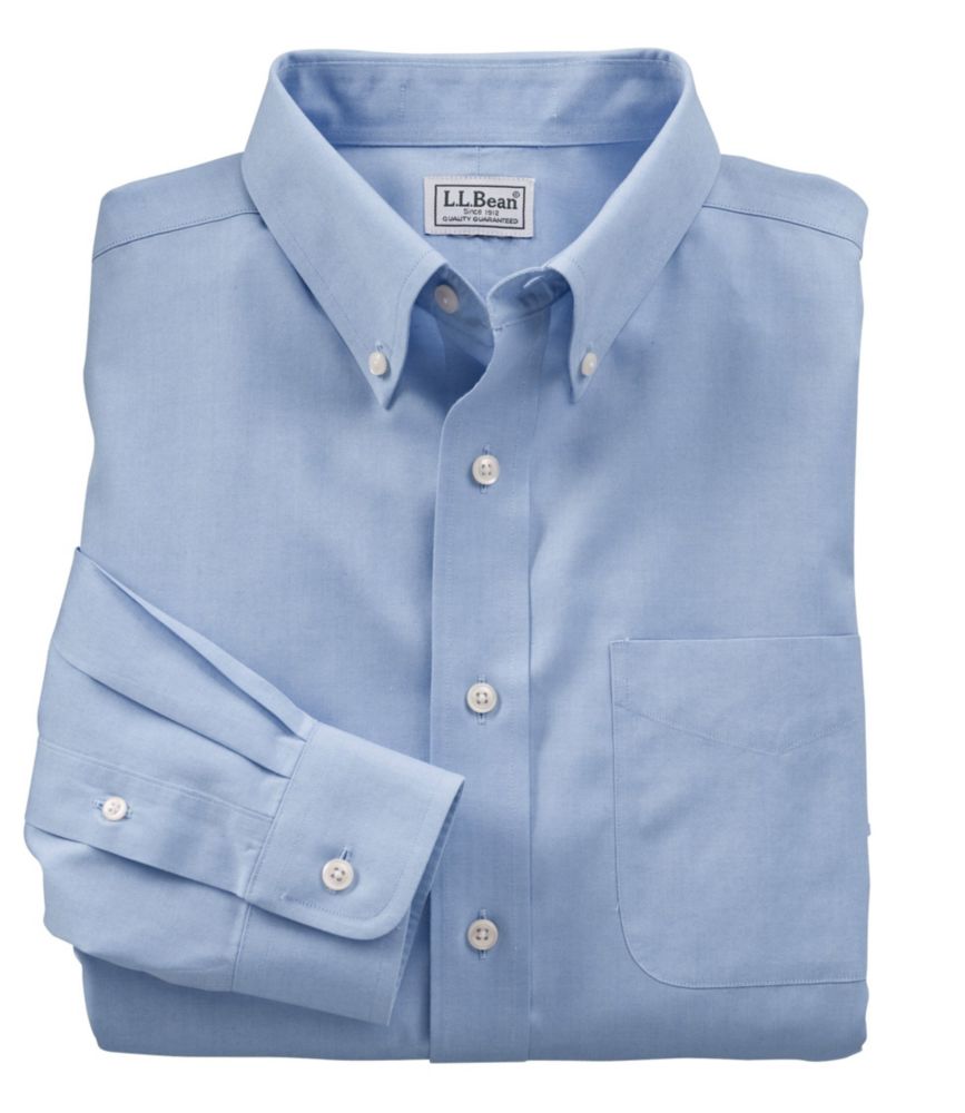 Men's Wrinkle-Free Pinpoint Oxford Cloth Shirt, Traditional Fit, Blue, small image number 1