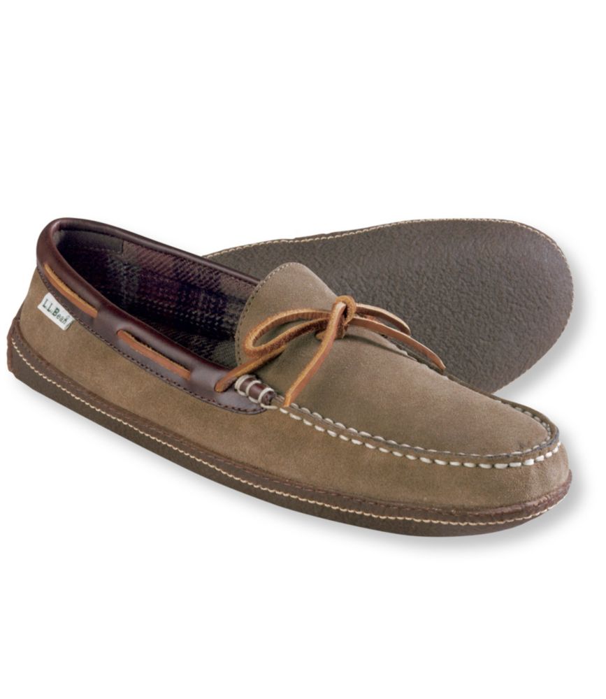 men's flannel lined moccasin slippers