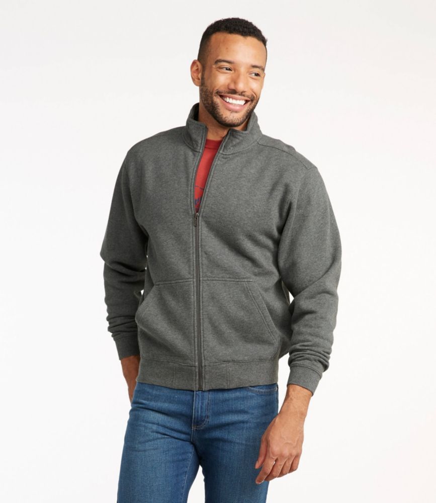 men's hoodless zippered sweatshirts