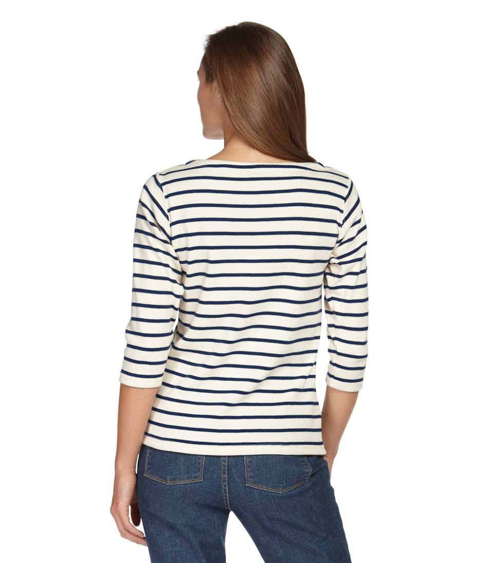 Women's French Sailor's Shirt, Three-Quarter-Sleeve Boatneck
