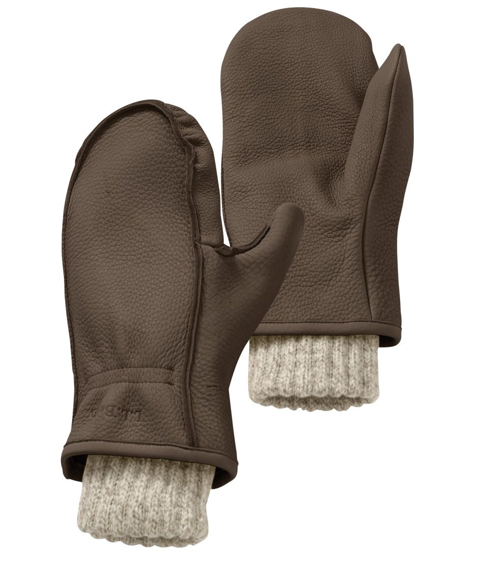 Men's Buckskin Chopper Mitts Brown Extra Large, Wool/Nylon/Leather | L.L.Bean