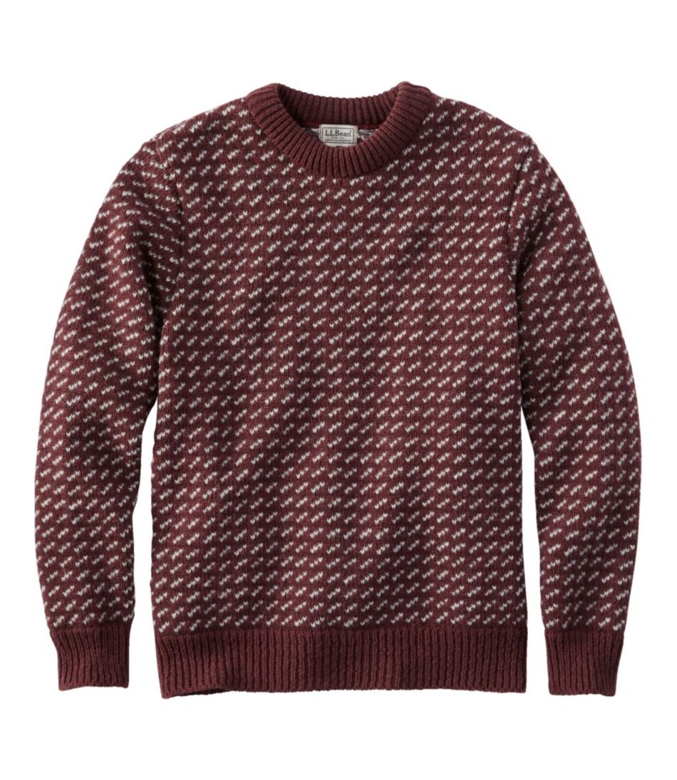 Men's Heritage Sweater, Norwegian Crewneck Currant/Gray Heather Xxxl, Wool | L.L.Bean