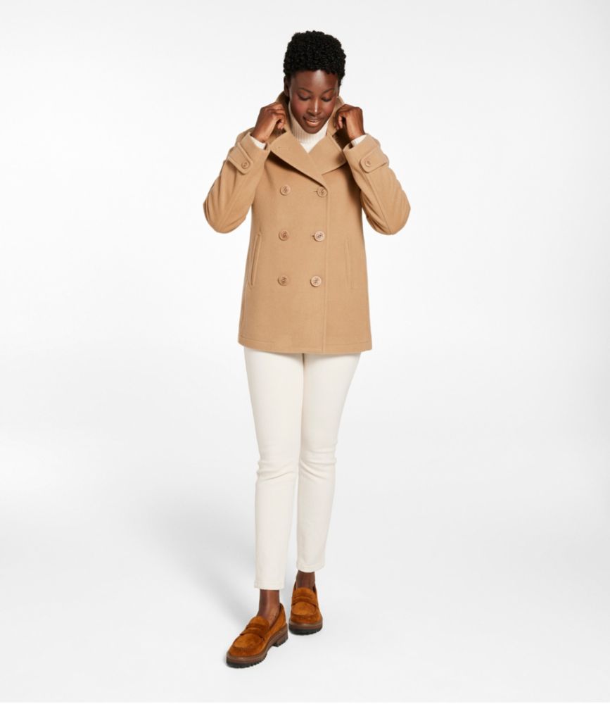 Beige pea coat best sale