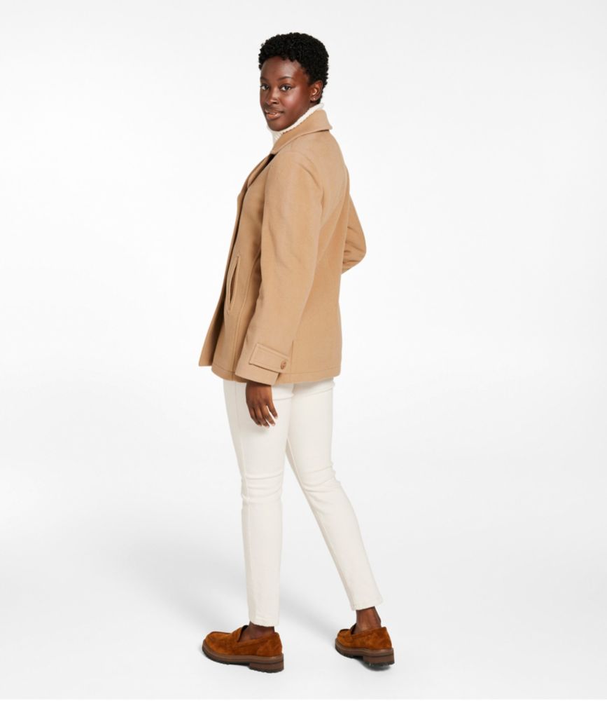 Women's Classic Lambswool Peacoat, Camel, small image number 5