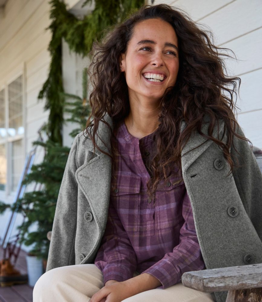 Women's Classic Lambswool Peacoat, Camel, small image number 9