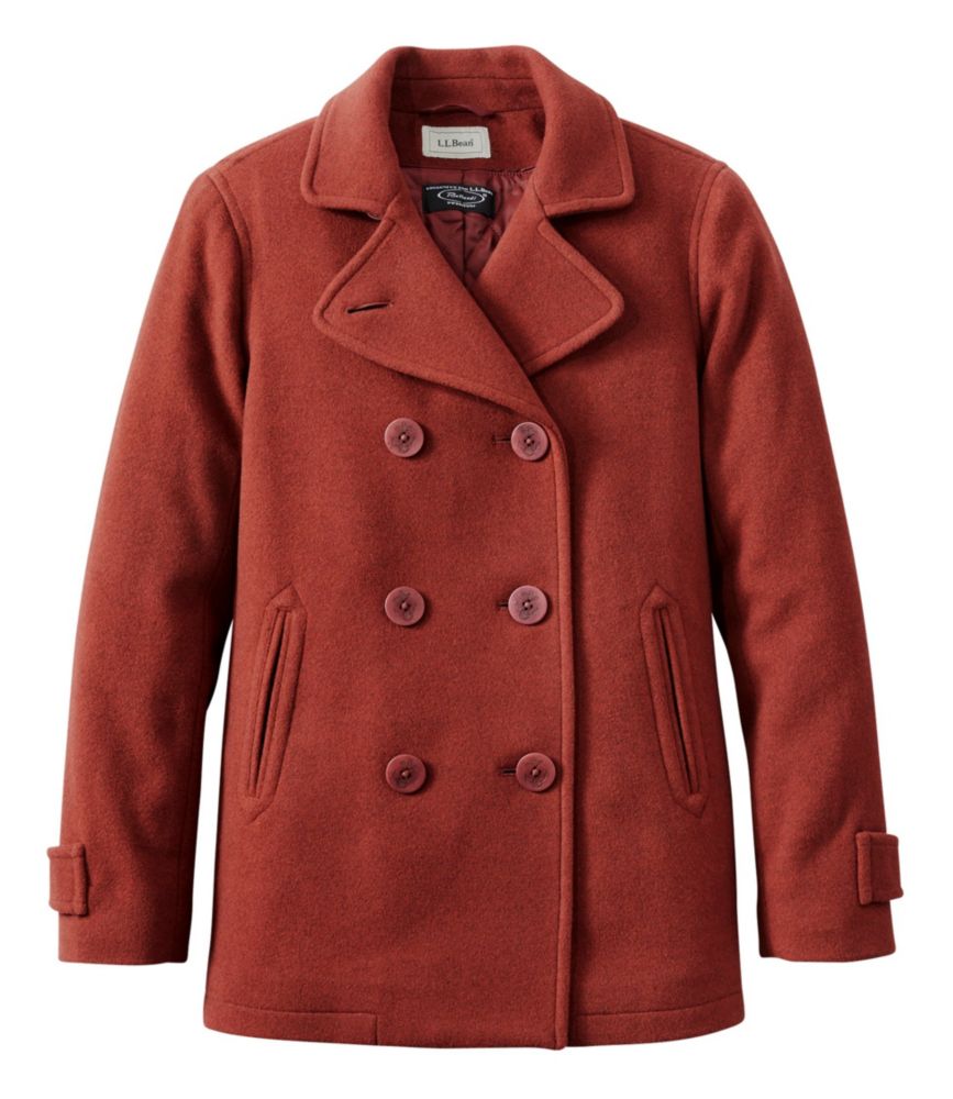 Women's Classic Lambswool Peacoat, Hickory Heather, small image number 1