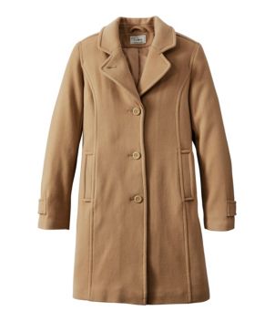 Women's Classic Lambswool Polo Coat, Three-Quarter