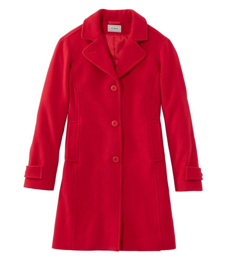 Women's Classic Lambswool Polo Coat, Three-Quarter Length