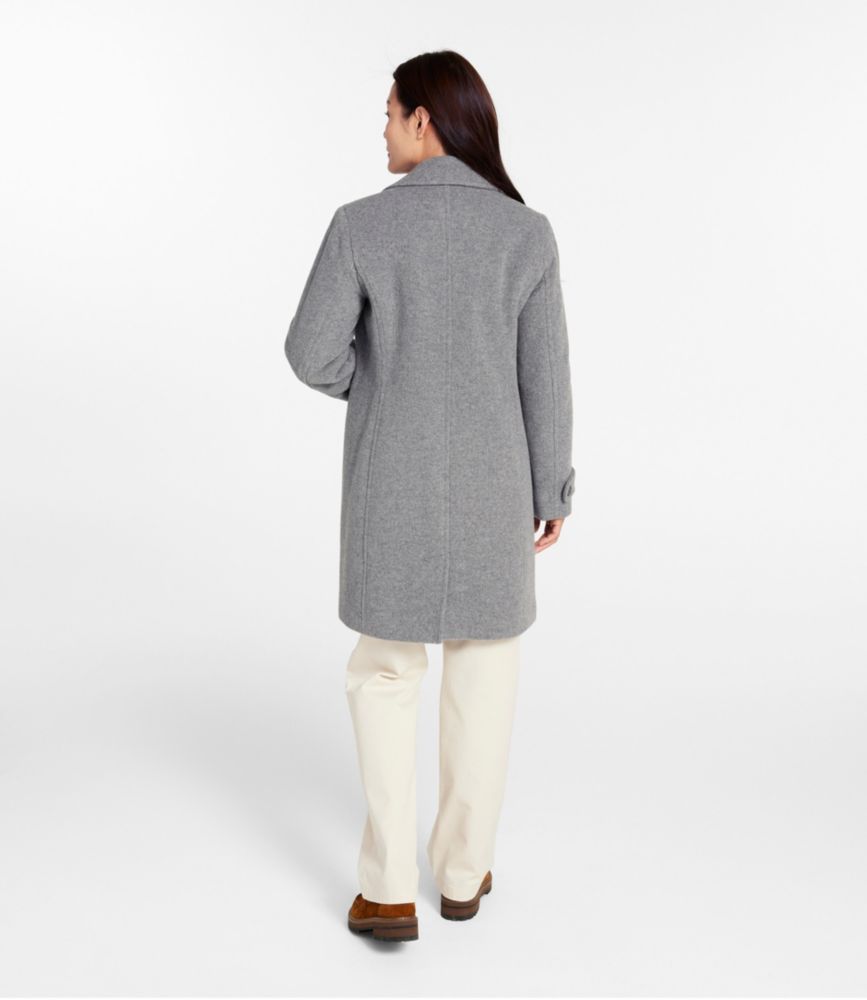 Women's Classic Lambswool Polo Coat, Three-Quarter Length, Light Gray Heather, small image number 5