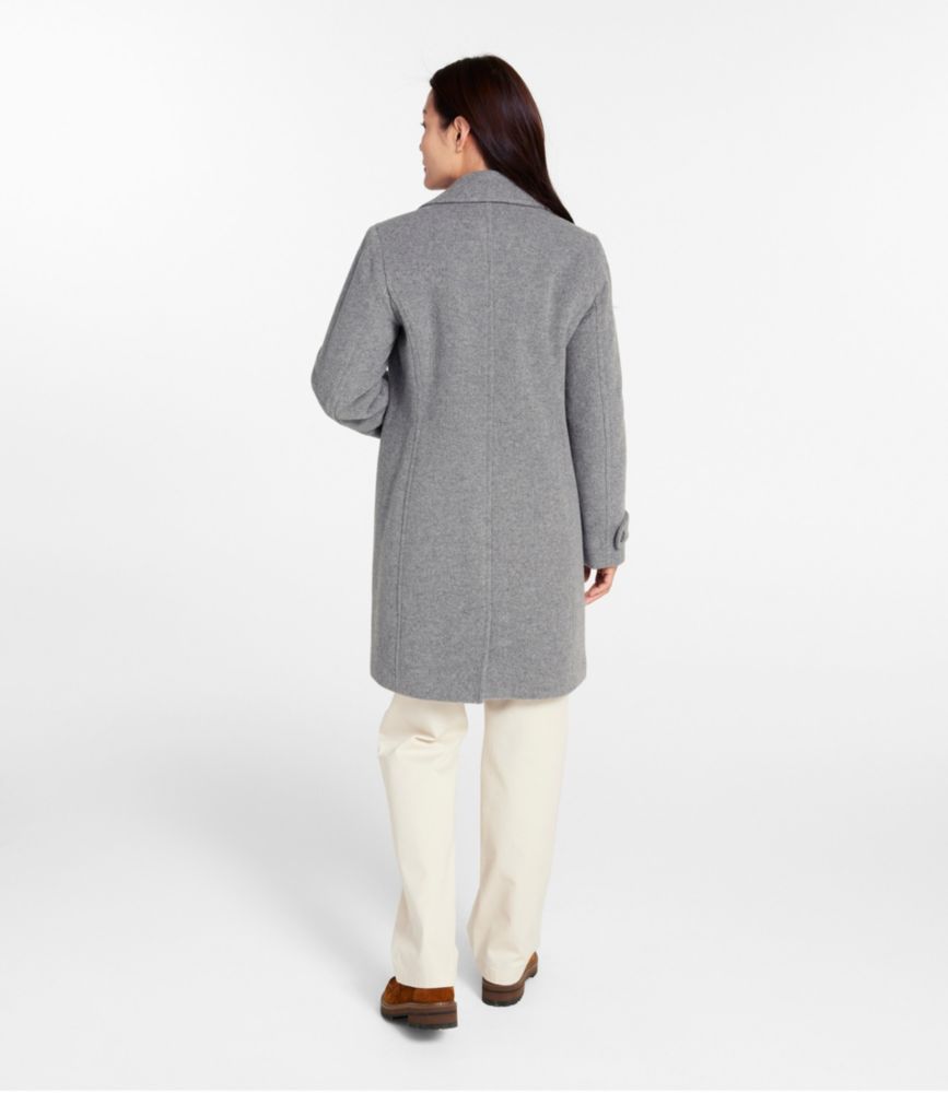 Women's Classic Lambswool Polo Coat, Three-Quarter, Light Gray Heather, small image number 5