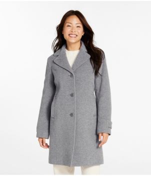 Women's Classic Lambswool Polo Coat, Three-Quarter Length