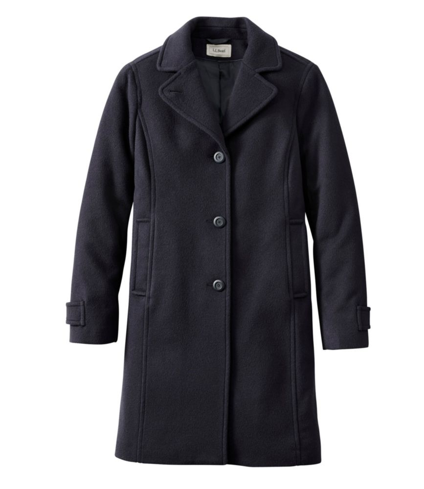 Women's Classic Lambswool Polo Coat, Three-Quarter Length