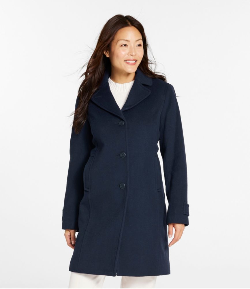 Women's Classic Lambswool Polo Coat, Three-Quarter Length